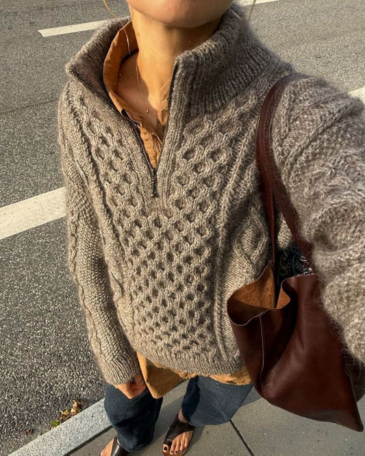 Dagmar Zipper Sweater Anleitung - PetiteKnit