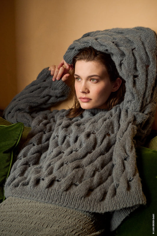 Zopfmuster-Pullover Nebbia (Nera)