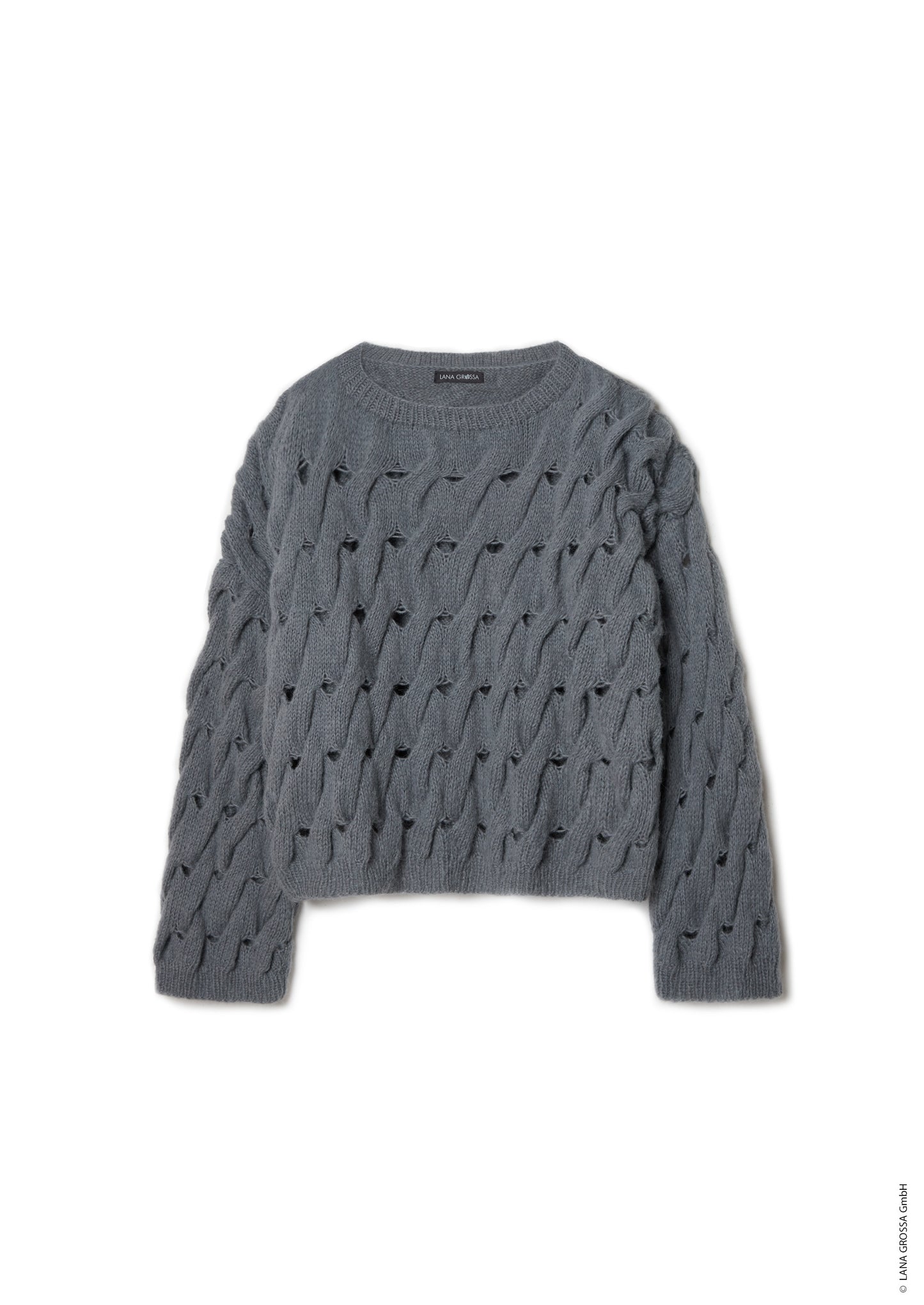 Zopfmuster-Pullover Nebbia (Nera)