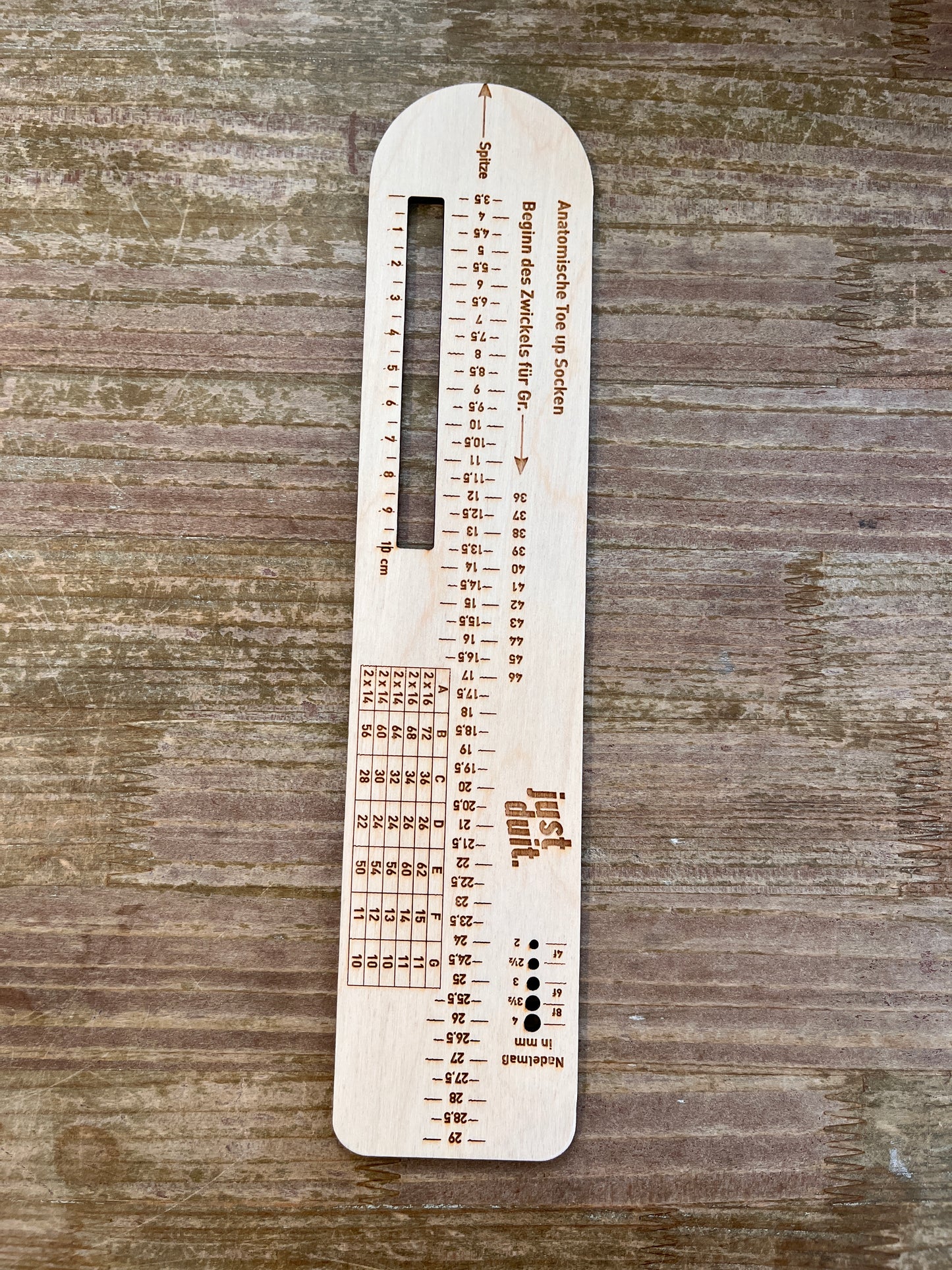 Sockenlineal ToeUp "Just Duit"