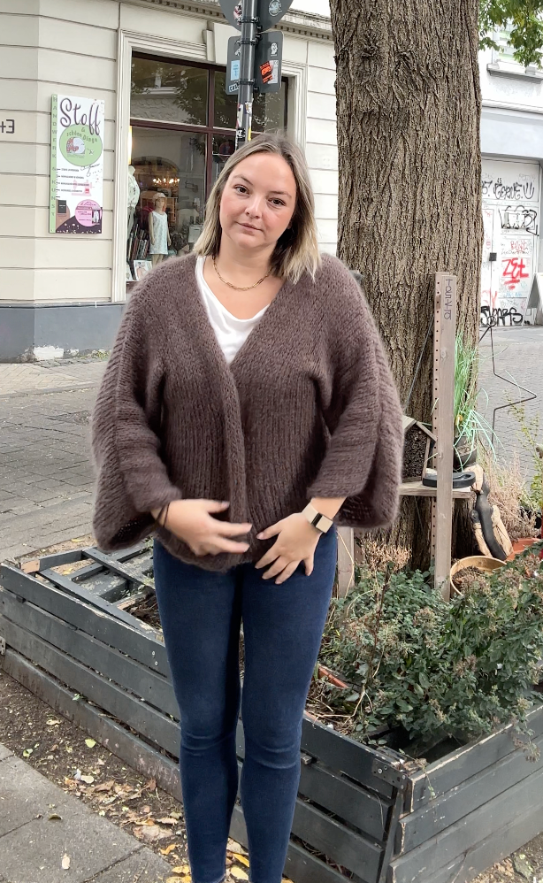 Cardigan Strickpaket - Mohair Di Gio (Nera 03 - Modell 42)