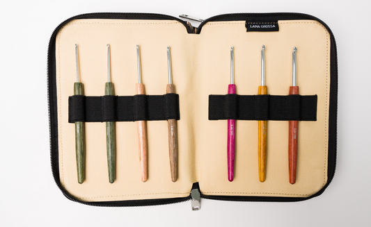 Häkelnadel Set Design Holz groß