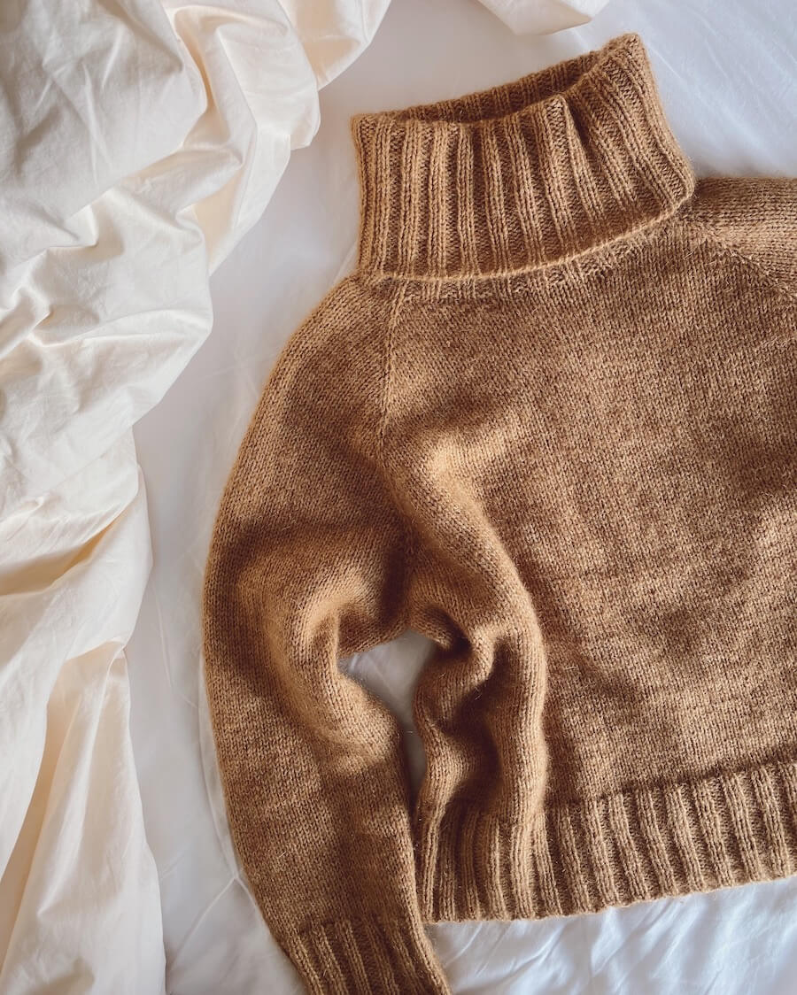Caramel Sweater Strickpaket - Ecopuno und Silkhair