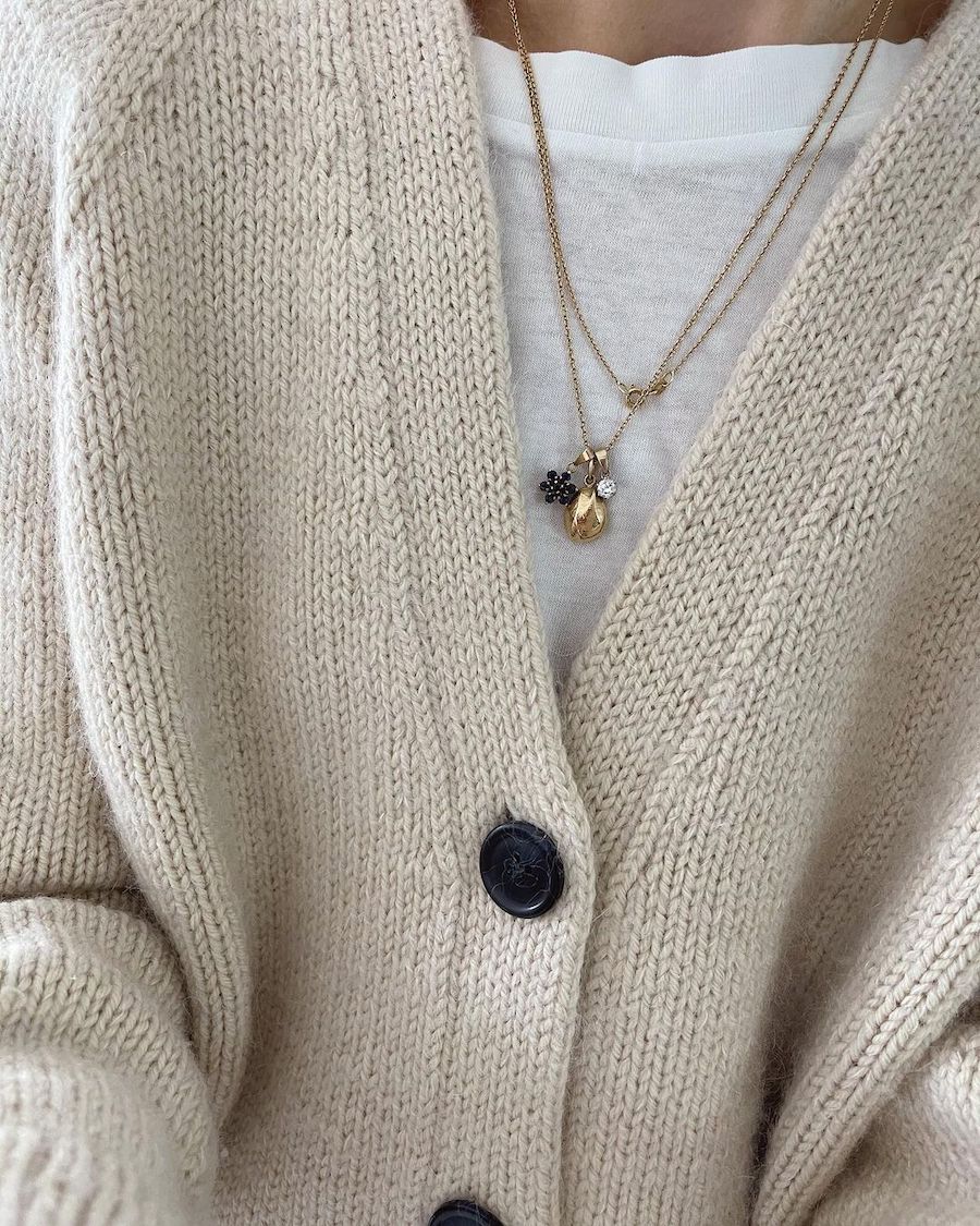 Champagner Cardigan Strickpaket - Cool Wool Big und Silkhair