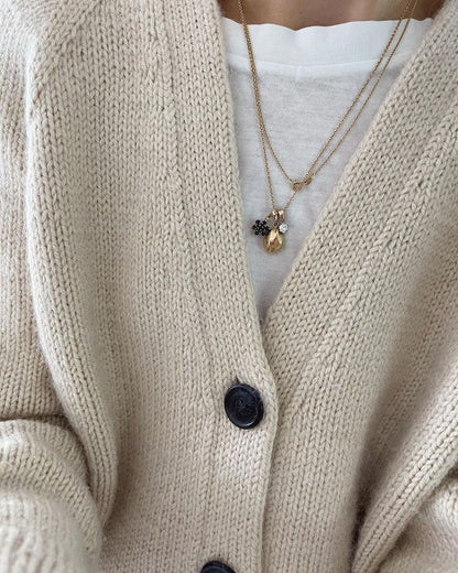 Champagner Cardigan Strickpaket - Cool Wool Big und Silkhair