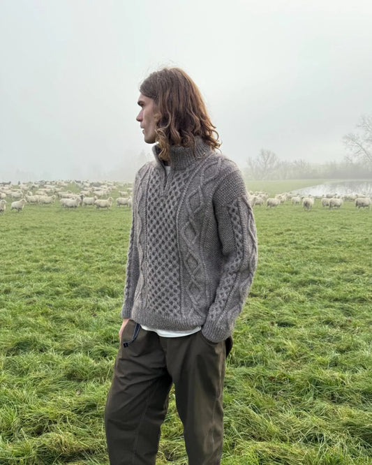 Dagmar Zipper Sweater Man Strickpaket - Alta Moda Alpaca