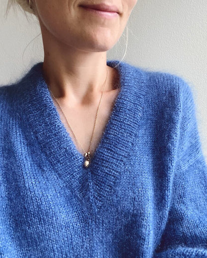 September Sweater V-Neck Strickpaket - Silkhair (doppelfädig)