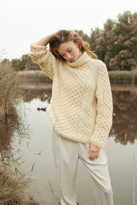 Zopfmuster Raglan Pullover Brigitte No.2